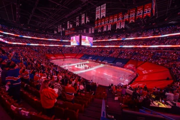 The Bell Centre is currently permitting only 3,500 spectators. They are masked, socially distanced and must stay in certain sections. (Minas Panagiotakis/Getty Images - image credit)