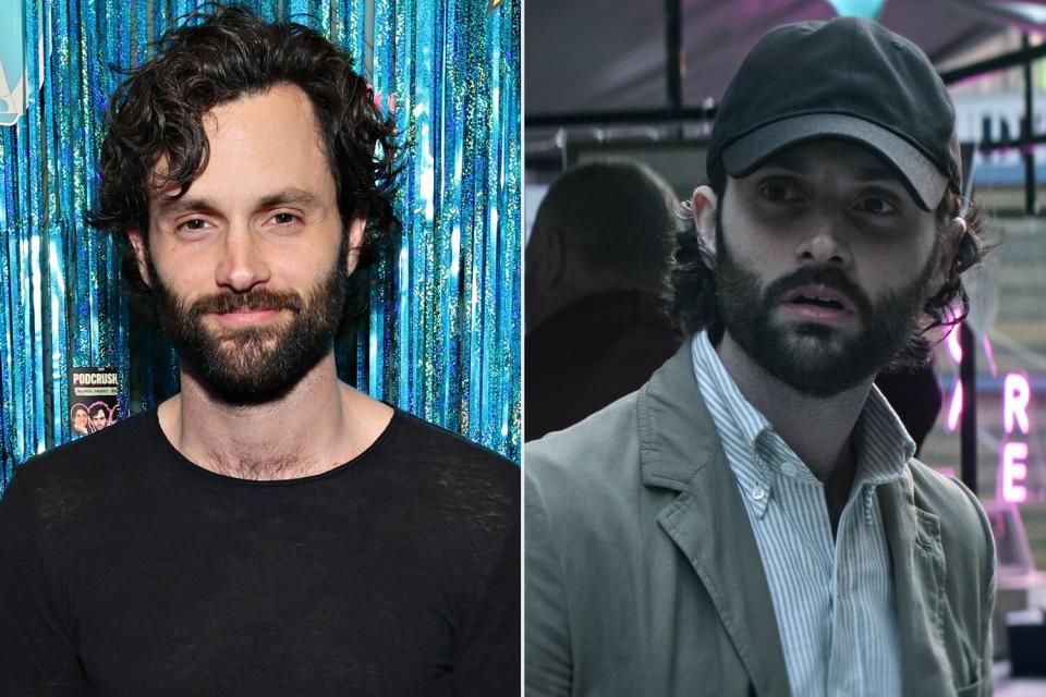 NEW YORK, NEW YORK - JUNE 02: Penn Badgley attends Stitcher's &quot;Podcrushed&quot; launch event at Baby's All Right on June 02, 2022 in New York City. (Photo by Cindy Ord/Getty Images for SiriusXM); You. Penn Badgley as Joe Goldberg in episode 401 of You. Cr. Courtesy of Netflix © 2022