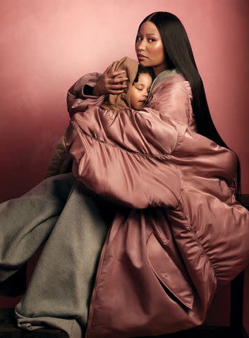 <p>Norman Jean Roy/Vogue</p> Nicki Minaj and her son in 'Vogue'