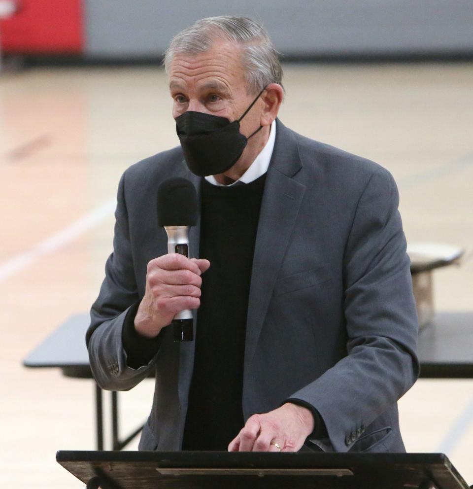 Canton Mayor Thomas M. Bernabei speaks during the 47th annual Martin Luther King Jr. Community Celebration at the Edward "Peel" Coleman Center in 2022.