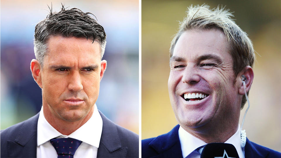 Kevin Pietersen and Shane Warne. (Getty Images)