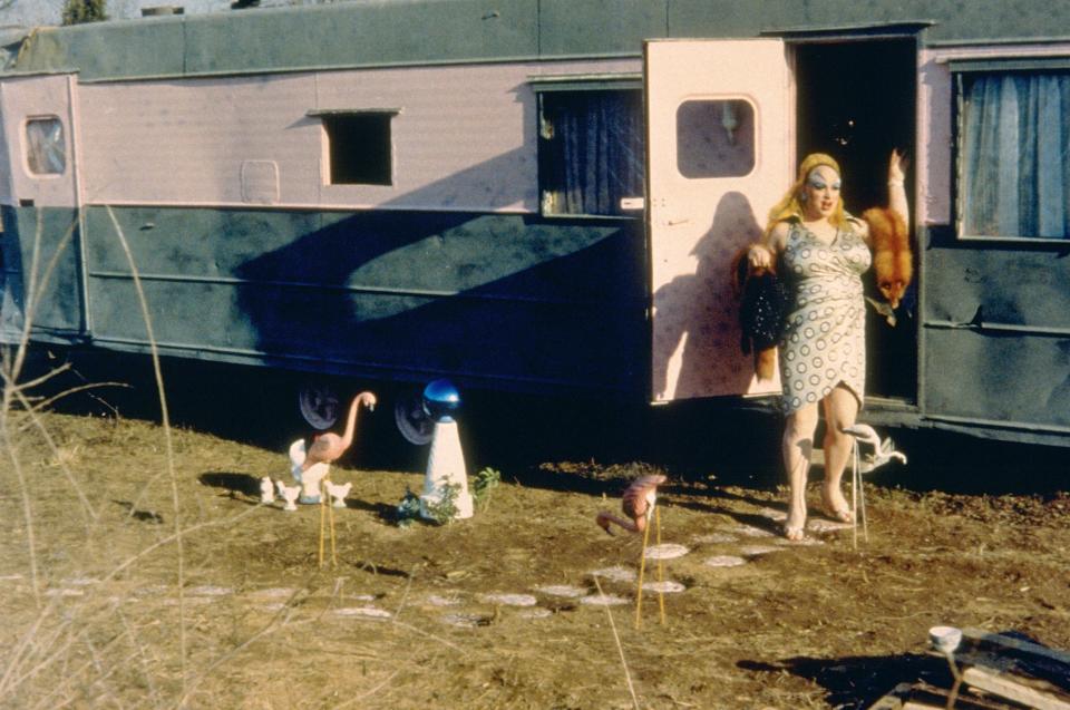 A scene from John Waters' film "Pink Flamingos," which will screen at the Provincetown Film Festival to mark its 50th anniversary.