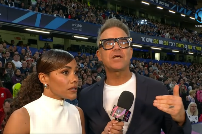 Robbie Williams was part of the coaching staff on Soccer Aid