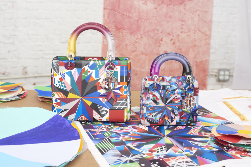 Dior Lady Art bag reimagined by Polly Apfelbaum. (Photo: Dior)