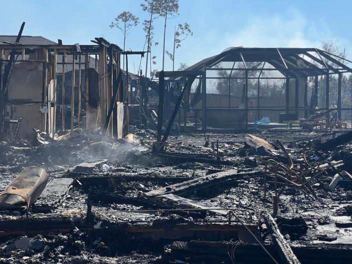 Laurie Shuman&#39;s home on Whitehead Boulevard was destroyed by the Adkins Avenue fire on Friday. The Shuman family had moved into the new home after losing their house to Hurricane Michael.