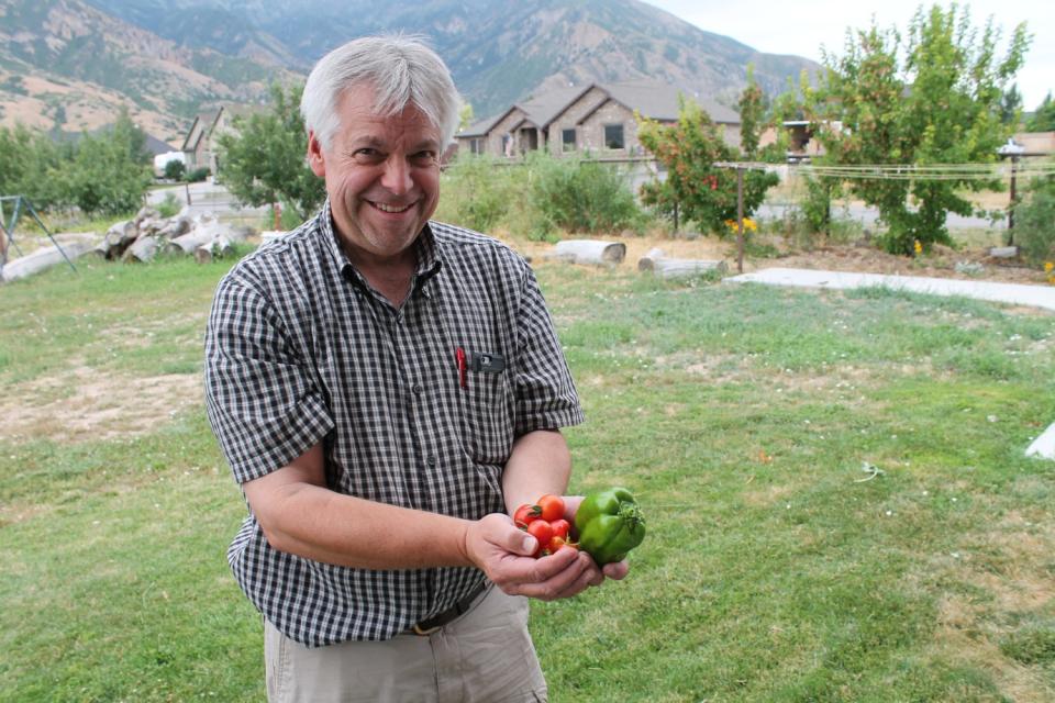 Jonathan Jones and his home food supply