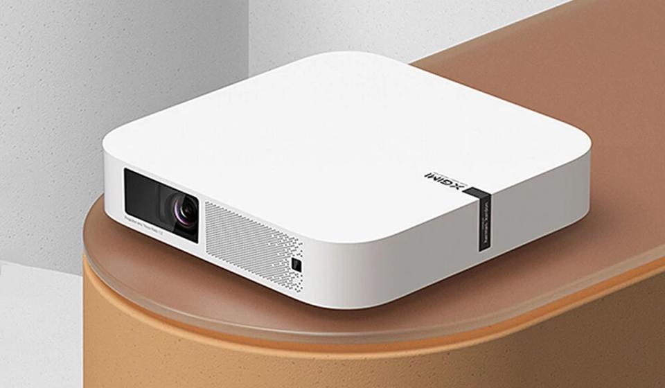 The Elfin mini projector stands less than two inches high, but delivers crisp 1080p video and comes with Android 10.0 built in. (Photo: Xgimi)