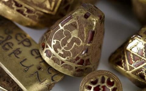 Items from the Staffordshire Hoard unearthed by a metal detectorist in 2009 - Credit: Staffordshire hoard website /PA 