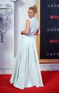 <p>In a powder blue evening gown by Emilia Wickstead at <em>The Crown </em>world premier in London.<br></p>