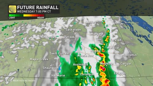 Wednesday evening Saskatchewan precipitation timing_May 28