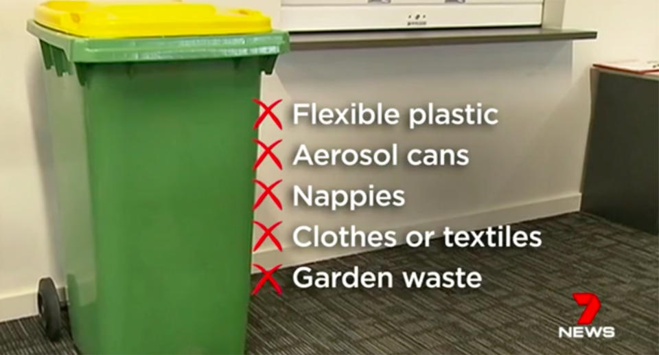 Items which should not be recycled. Source: 7News
