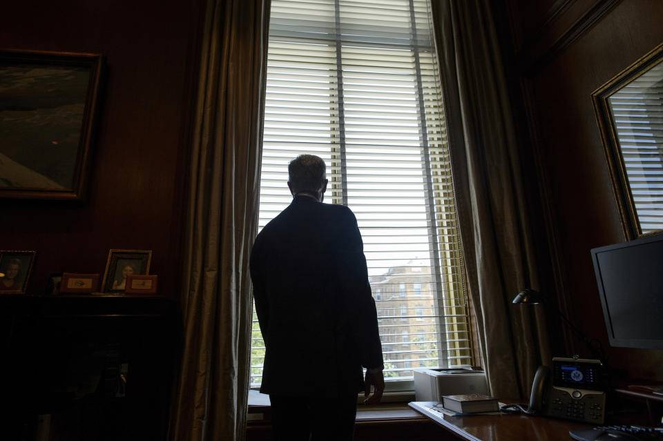 Supreme Court Justice Neil Gorsuch poses for a portrait in his office at the Supreme Court, Monday, July 29, 2024, in Washington. Gorsuch is out with a new book in which he says ordinary Americans are "getting whacked" by too many laws and regulations. "Over Ruled: The Human Toll of Too Much Law" is being published on Tuesday, Aug. 6. (AP Photo/Rod Lamkey, Jr.)