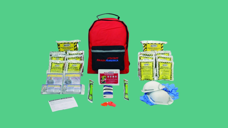 Throw the Ready America 72-hour emergency kit, which comes with the basics, into your car's trunk and thank yourself later.