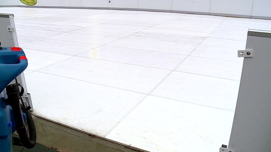 The new synthetic Glice rink at Muskegon Luge Adventure Sports Park. (Jan. 3, 2024)