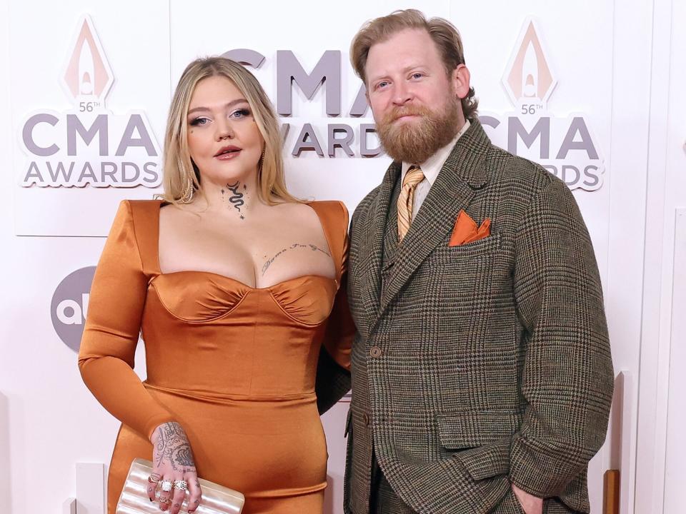 Elle King and Andrew Ferguson attend the 56th Annual CMA Awards at Bridgestone Arena on November 09, 2022 in Nashville, Tennessee