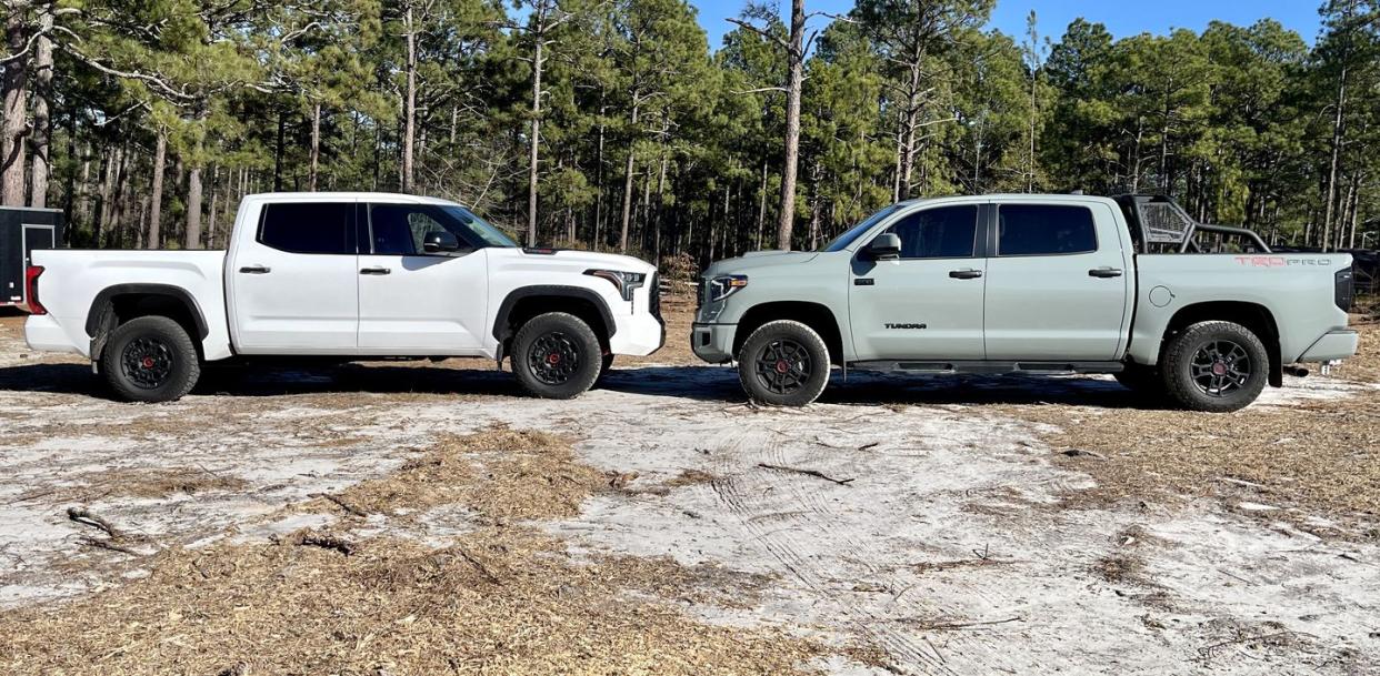 2022 and 2021 tundra trd pros nose to nose