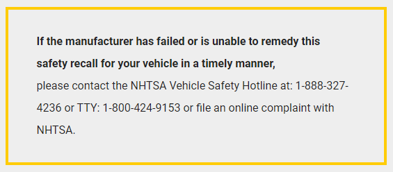 Screenshot: NHTSA.gov