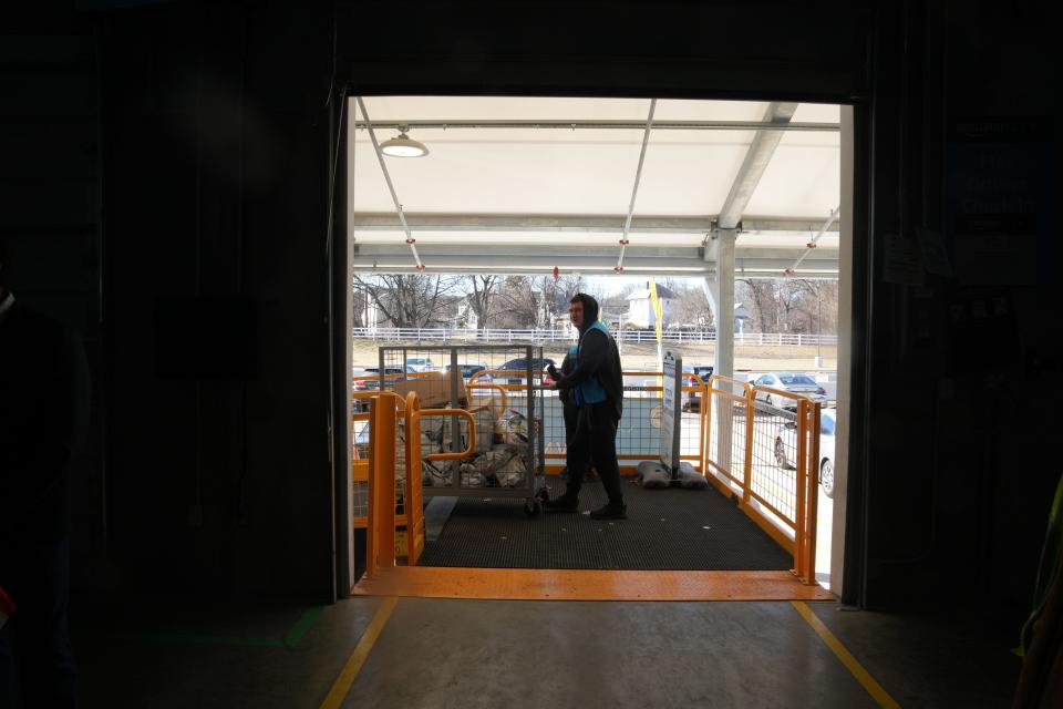 Drivers load items into their vehicles to be delivered from the new Amazon center in Woodland Park. Representatives from Amazon, local politicians and partners that were involved in the planning and building of the new Amazon distribution center were given a tour of the facility as they celebrated it’s ceremonial opening on February 10, 2023 in Woodland Park, NJ.