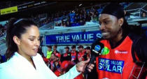 <p>West Indies batsman Chris Gayle was fined $10,000 for chatting up a TV reporter during an interview. Gayle asked Channel 10 sports reporter Mel McLaughlin out for a drink live on air and soothed: ‘Don’t blush baby’ when she appeared stumped. Melbourne Renegades star Gayle later claimed it was ‘a simple comment, a joke’.</p>