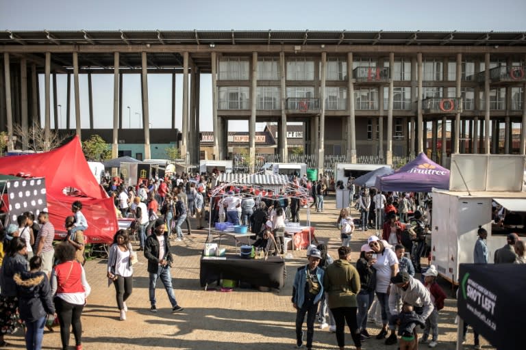 Hundreds of people attend the Kota Sandwich Festival in Soweto, the cradle of the South Africa's anti-apartheid movement