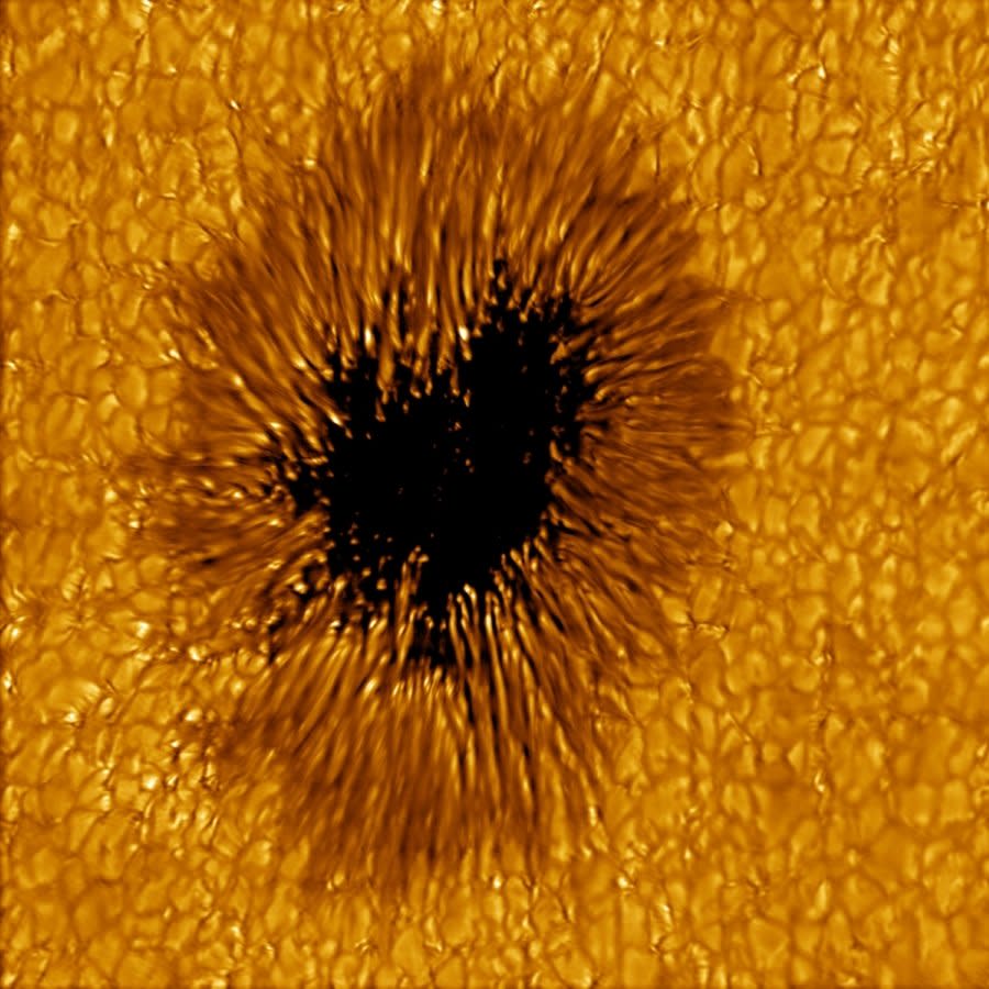Image of a sunspot taken by a solar telescope