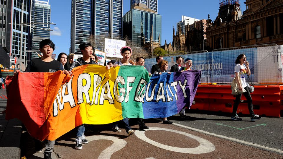The radical plan hopes to see gay marriage legalised in just one month. Source: 7 News