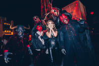 <p>all covered up at Halloween Horror Nights at Universal Studios Hollywood on Sept. 25.</p>