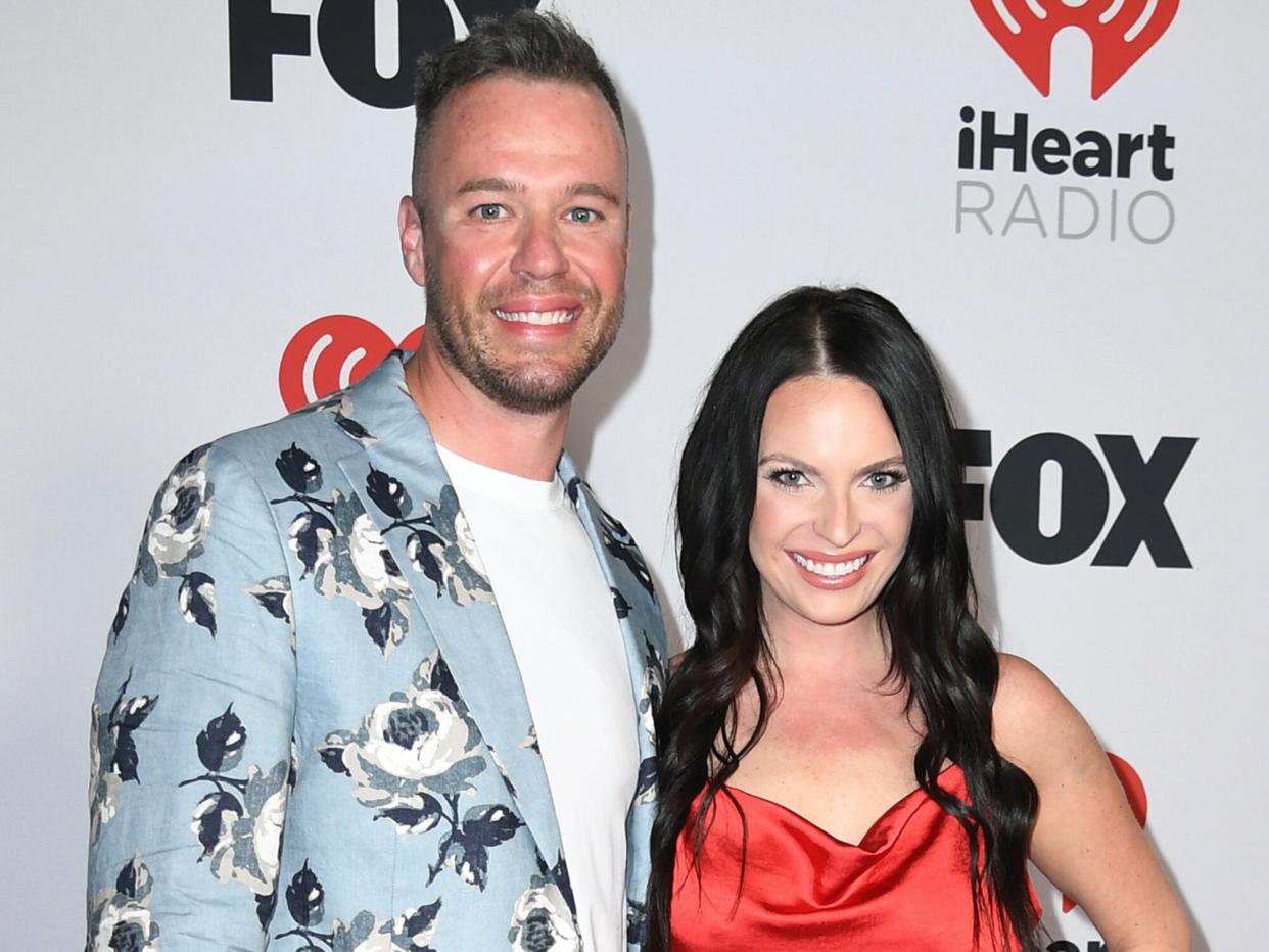 Nick Thompson and Danielle Ruhl attend the 2022 iHeartRadio Music Awards at The Shrine Auditorium in Los Angeles, California on March 22, 2022