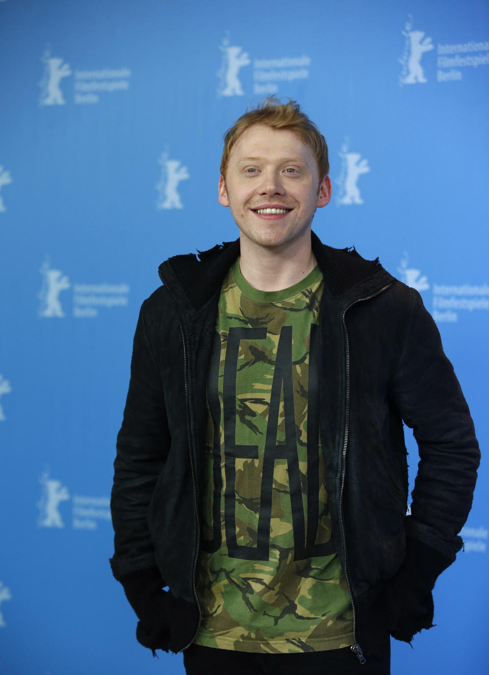 Actor Rupert Grint poses at a photo call for the film The Necessary Death Of Charlie Countryman at the 63rd edition of the Berlinale, International Film Festival in Berlin, Germany, Saturday, Feb. 9, 2013. (AP Photo/Gero Breloer)