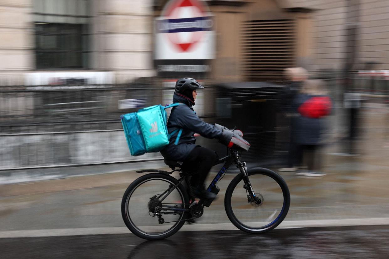 A Deliveroo rider