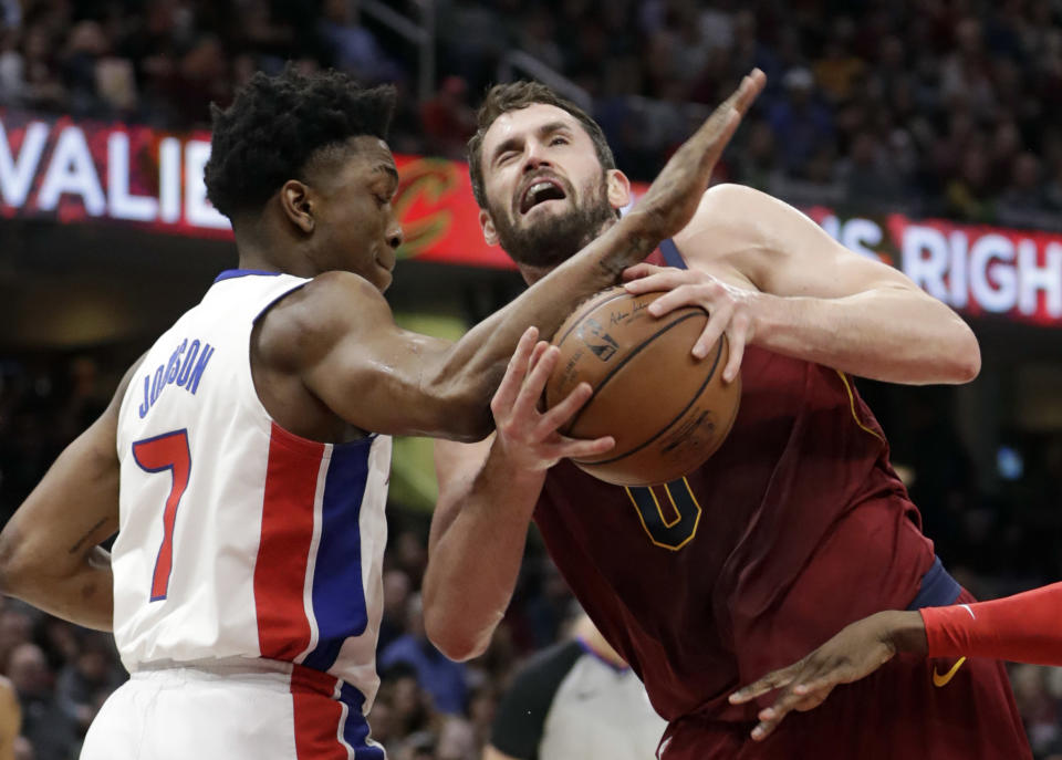 Kevin Love doesn't need to go under the knife, but he'll still be on the shelf for two months. (AP)