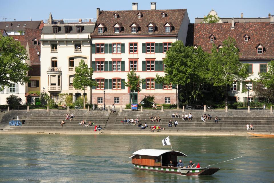 <h1 class="title">Passenger ferry on the River Rhine, Muenster Ferry, Basel, Switzerland</h1><cite class="credit">Photo: Ingolf Pompe / Getty Images</cite>