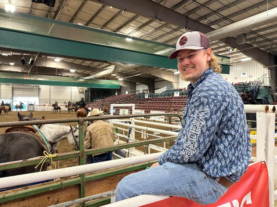 Matthew Coderre was volunteering at the Medicine Hat rodeo on April 19, 2024.