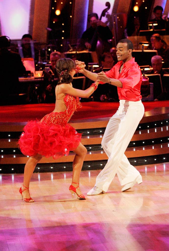 Karina Smirnoff and Mario perform a dance on the sixth season of Dancing with the Stars.