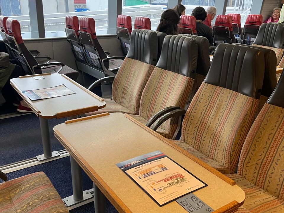 economy class seating on the victoria clipper ferry in Canada