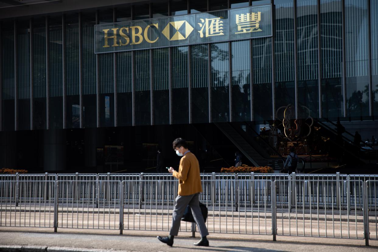 <p>HSBC says its decision to reduce its international office space by 40 per cent will lead to a ‘very different style of working post-Covid’  </p> (EPA)