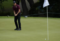 Mexico's Carlos Ortiz XX fails a putt on the second green during the first round of the men's golf event at the 2020 Summer Olympics on Wednesday, July 28, 2021, at the Kasumigaseki Country Club in Kawagoe, Japan. (AP Photo/Matt York)