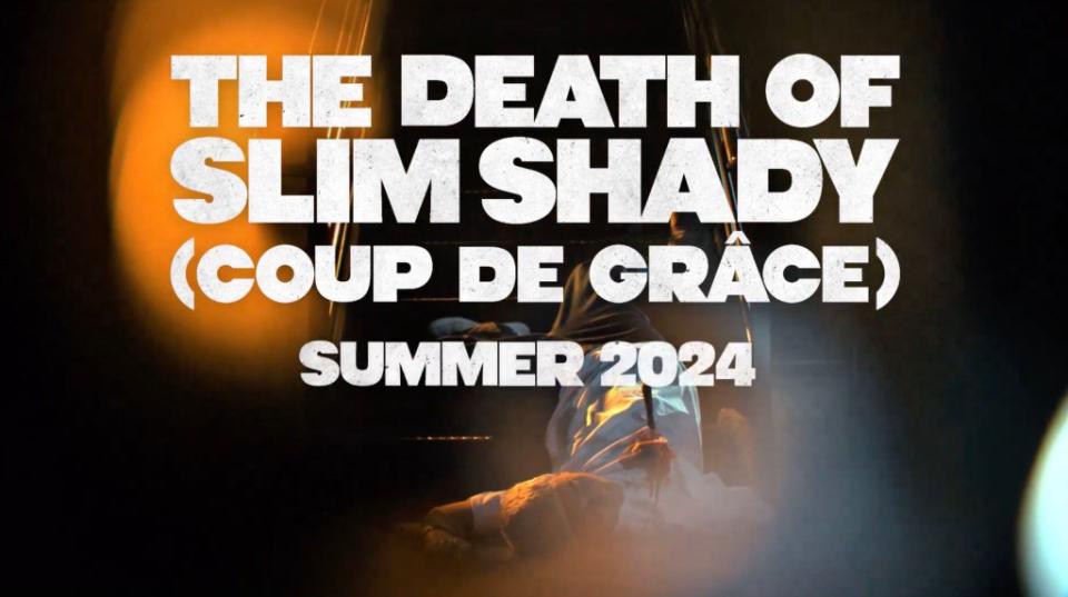 The title of Eminem’s 12th album, which will drop this summer, is “The Death of Slim Shady (Coup de Grâce)”. X / @Eminem