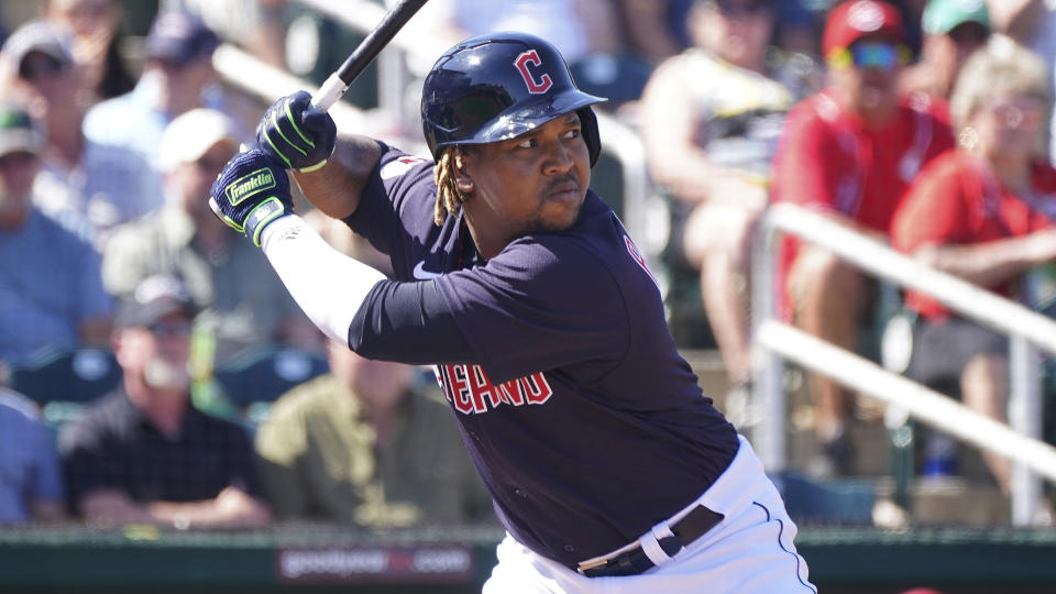 José Ramírez agreed to an extension with the Cleveland Guardians on the eve of the 2022 MLB season. (AP Photo/Darryl Webb)