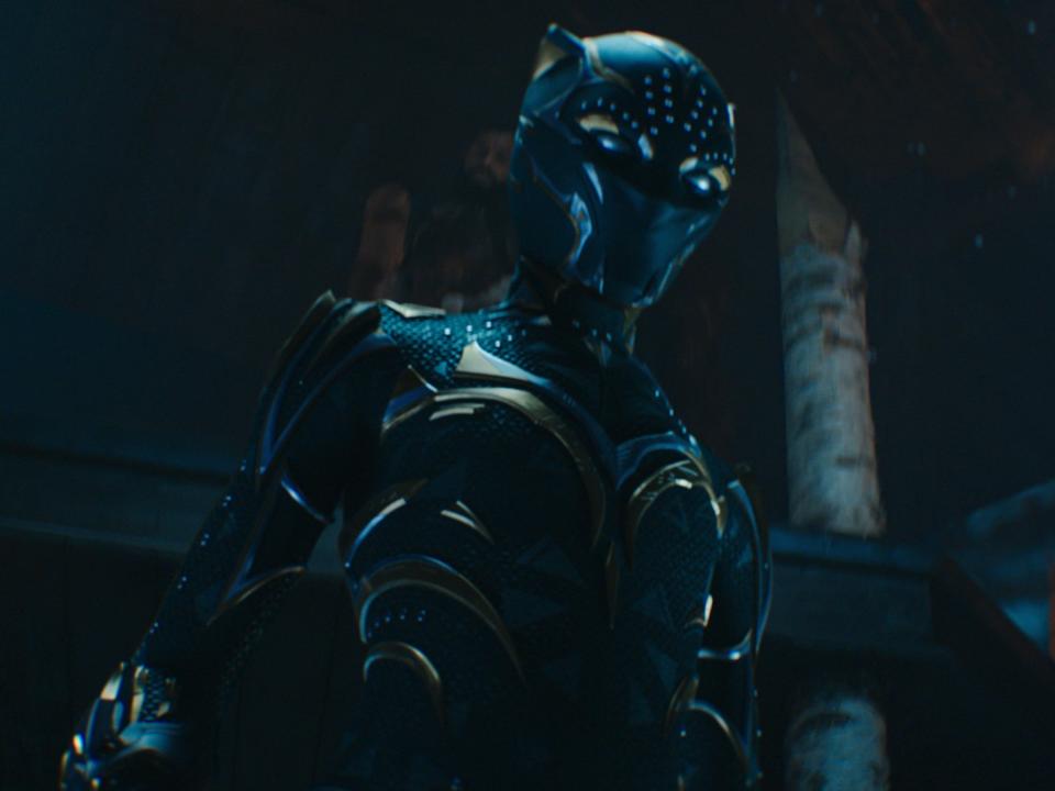 Shuri as the Black Panther in "Black Panther: Wakanda Forever."