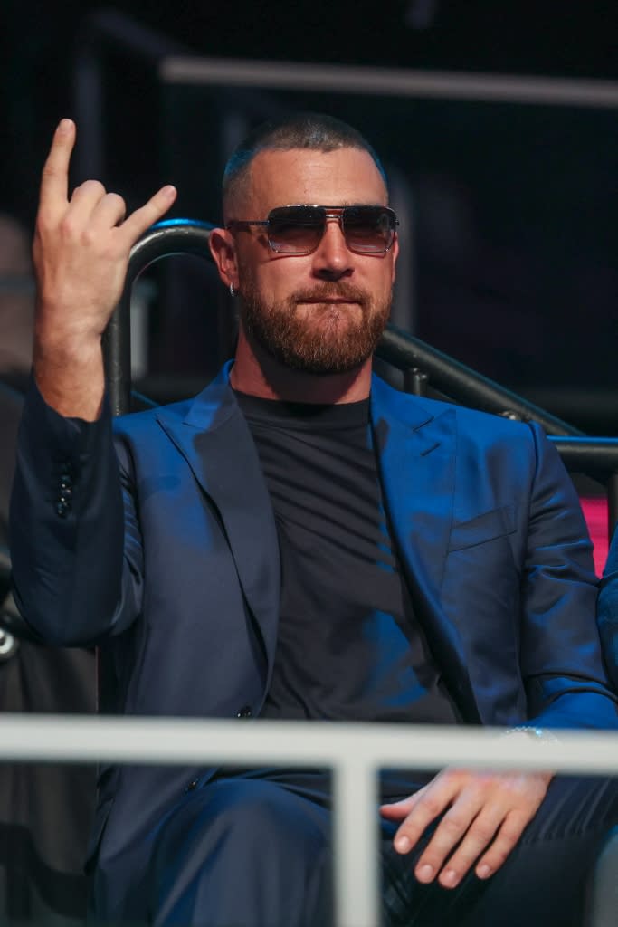 Travis Kelce at the 2023 CMT Music Awards held at Moody Center on April 2, 2023 in Austin, Texas.