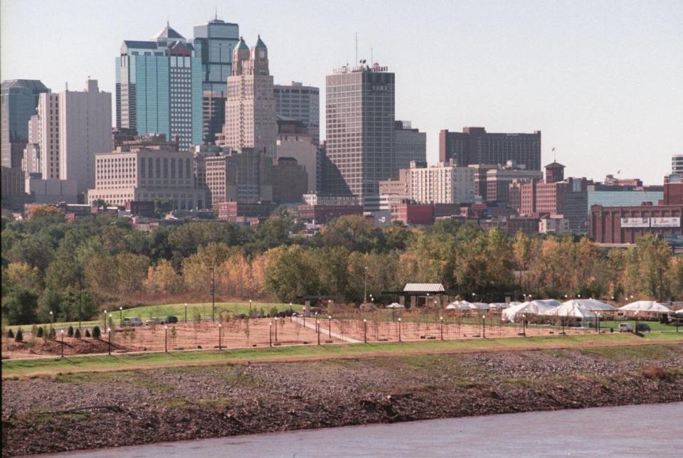 Berkley Riverfront Park looked more or less like a tree farm when it was dedicated in 1998.