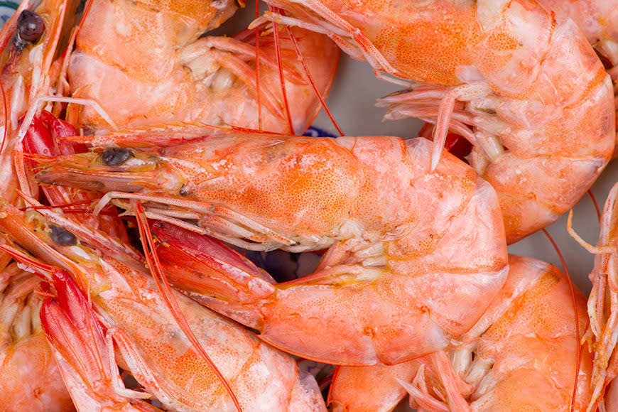 Crustaceans like prawns and crabs should have pleasant fresh sea smell and no discolouration, says Brigid, particularly around joints.