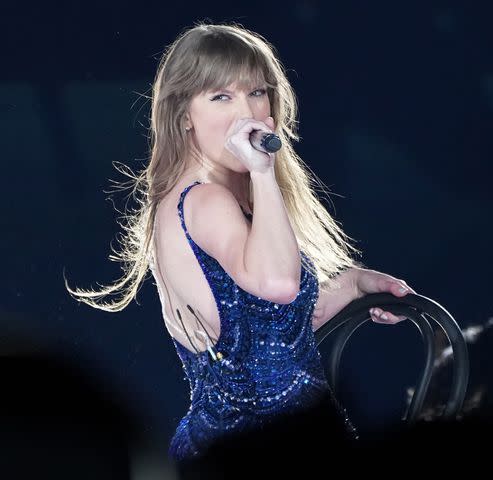 <p>Christopher Jue/TAS24/Getty</p> Taylor Swift performs onstage during "Taylor Swift | The Eras Tour" at Tokyo Dome on Feb. 7, 2024