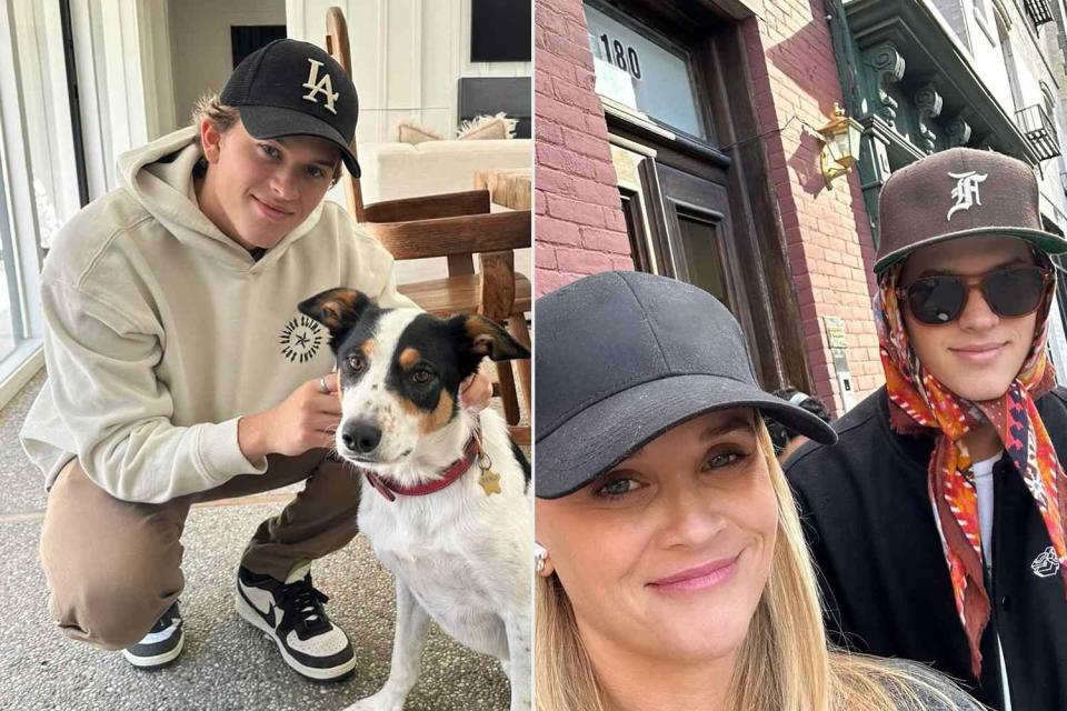 <p>Reese Witherspoon/Instagram</p> Deacon Phillippe (L), Reese Witherspoon and son Deacon (R)