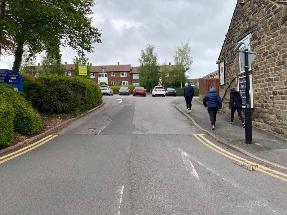 The slope leading from the Baildon Co-op car park. (SWNS)