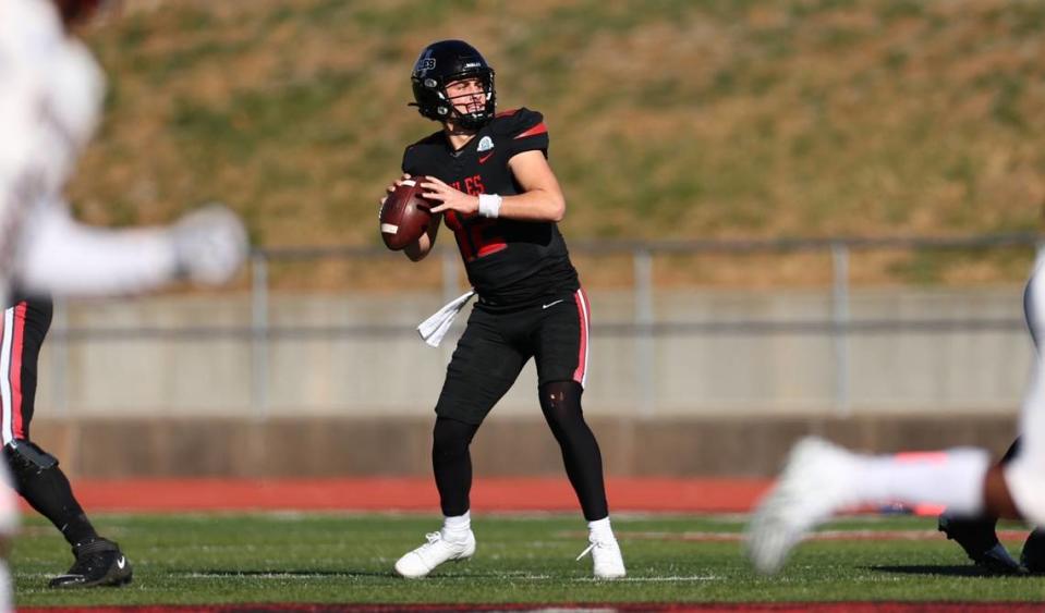 UCM Mules quarterback Zach Zebrowski is the 2023 winner of the Harlon Hill Trophy, an award given annually to the top player in all of NCAA Division II football.