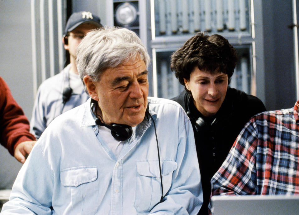 TIMELINE, Director Richard Donner, producer Lauren Shuler Donner on the set, 2003, (c) Paramount/courtesy Everett Collection - Credit: ©Paramount/Courtesy Everett Collection