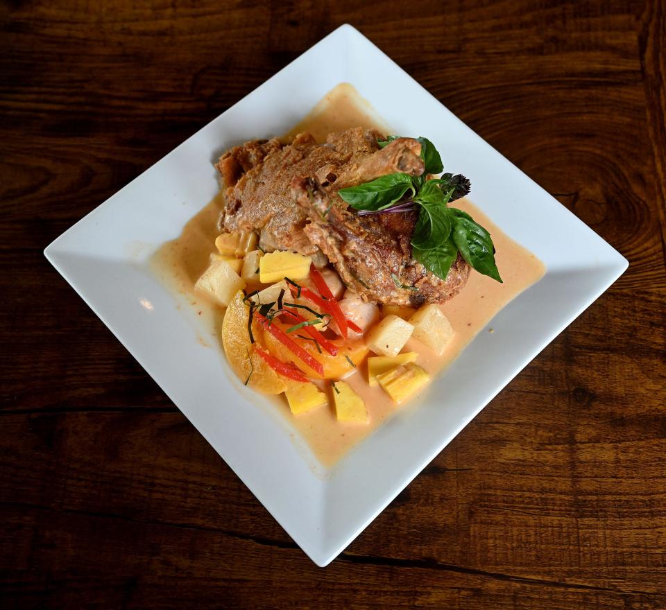 A half-duck curry dish at Thairiffic, a Thai restaurant in downtown Marlborough, May 27, 2022.  