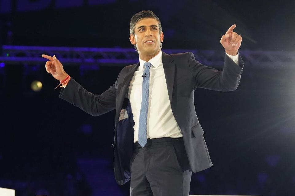 Rishi Sunak during the hustings event at Wembley Arena, London (Stefan Rousseau/PA) (PA Wire)